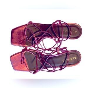 ALOHAS Women's Pink Strappy Sandals